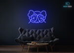 Micky Mouse Hands on Face Neon Sign Dark-Blue