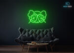 Micky Mouse Hands on Face Neon Sign Green