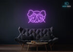 Micky Mouse Hands on Face Neon Sign Purple