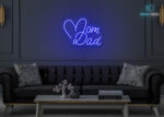 Mom Dad Neon Sign Dark-Blue