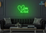 Mom Dad Neon Sign Green
