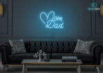 Mom Dad Neon Sign Ice-Blue