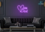 Mom Dad Neon Sign Purple