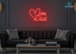 Mom Dad Neon Sign Red