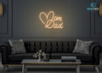 Mom Dad Neon Sign Warm-White
