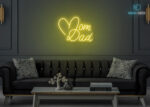 Mom Dad Neon Sign Yellow