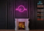 Moon Neon Sign Hot-Pink