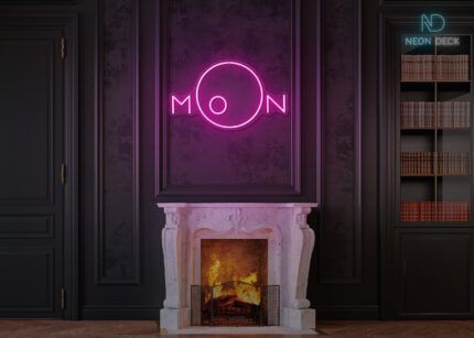 Moon Neon Sign Hot-Pink