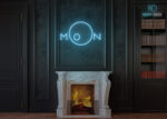 Moon Neon Sign Ice-Blue
