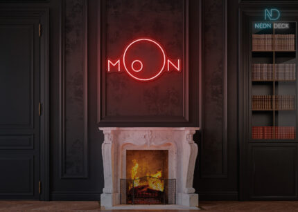 Moon Neon Sign Red