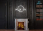 Moon Neon Sign White