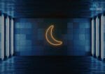 Moon Shape Neon Sign Orange