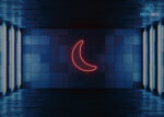 Moon Shape Neon Sign Red