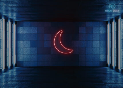 Moon Shape Neon Sign Red