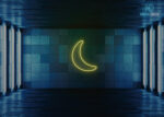 Moon Shape Neon Sign Yellow