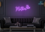 Mother Butterfly Neon Sign Purple