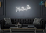 Mother Butterfly Neon Sign White