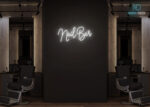 Nail Bar Neon Sign White