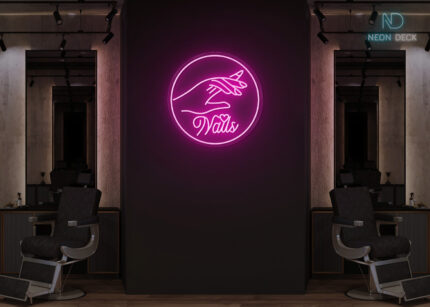 Nails Neon Sign Hot-Pink