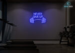 Never Give Up Neon Sign Dark-Blue