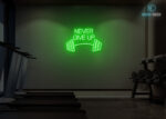 Never Give Up Neon Sign Green