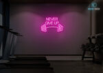 Never Give Up Neon Sign Hot-Pink