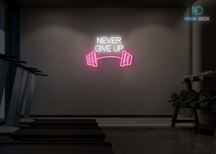 Never Give Up Neon Sign Multi