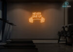 Never Give Up Neon Sign Orange