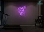 Never Give Up! Neon Sign Purple