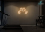 Never Give Up Neon Sign Warm-White