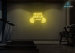 Never Give Up Neon Sign Yellow