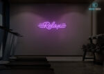 Relax Gym Neon Sign Purple