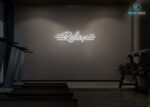 Relax Gym Neon Sign White