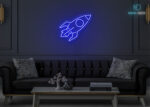 Rocket Neon Sign Dark-Blue