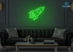 Rocket Neon Sign Green