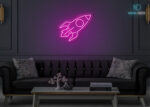 Rocket Neon Sign Hot-Pink
