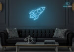 Rocket Neon Sign Ice-Blue