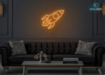 Rocket Neon Sign Orange