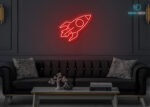 Rocket Neon Sign Red