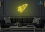 Rocket Neon Sign Yellow