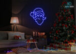 Santa Claus Design neon Sign Dark-Blue