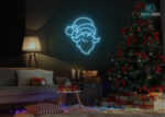 Santa Claus Design neon Sign Ice-Blue