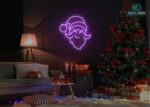 Santa Claus Design neon Sign Purple