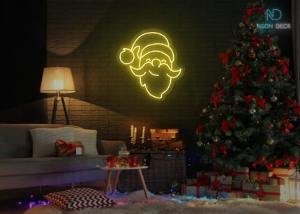 Santa Claus Design neon Sign Yellow