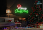 Santa Claus Merry Christmas Design Neon Sign Multi