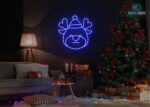 Santa Claus Neon Sign Dark-Blue