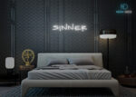 Sinner Neon Sign White
