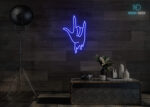 Spider Hand Neon Sign Dark-Blue