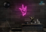 Spider Hand Neon Sign Hot-Pink