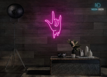 Spider Hand Neon Sign Hot-Pink